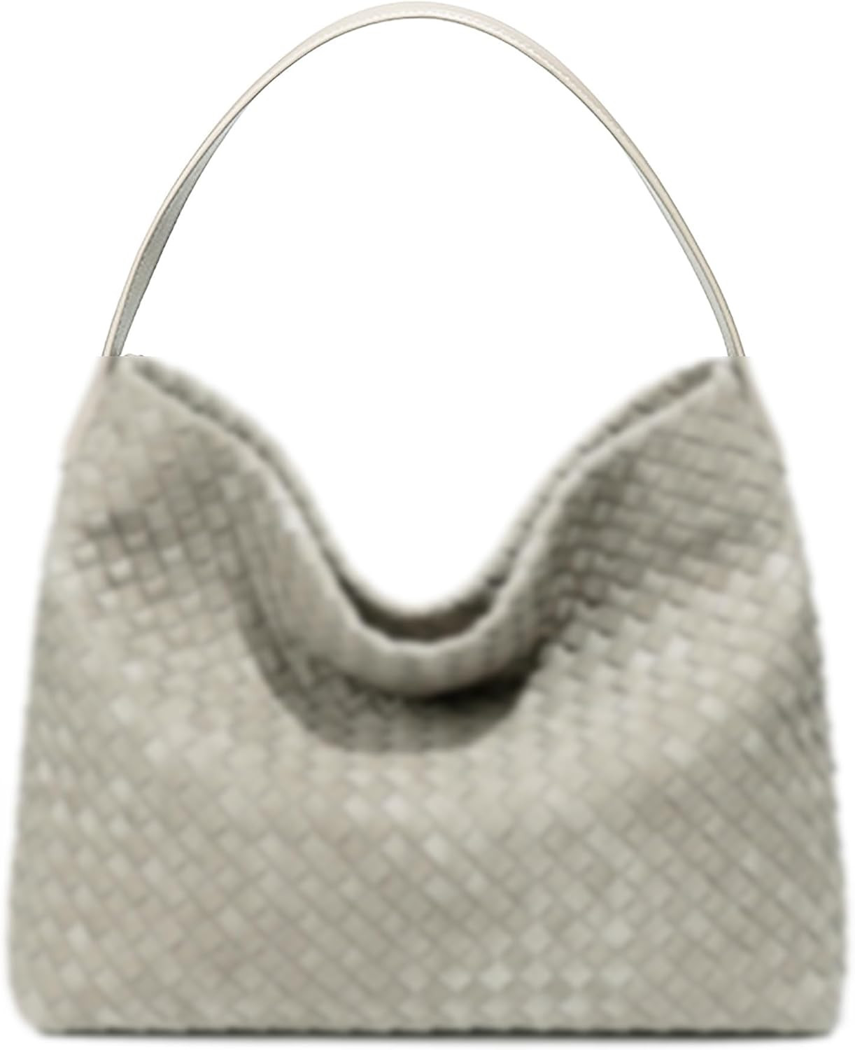 Woven Suede Shoulder Bag for Women Suede Hobo Bag Tote Elegant Handbag Satchel for Work Travel | Amazon (US)