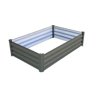48 in. W x 36 in. D x 12 in. H Woodland Gray Galvanized Metal Raised Garden Bed | The Home Depot