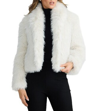 Brave + True Glamour Long Sleeve Faux Fur Jacket | Dillard's | Dillard's