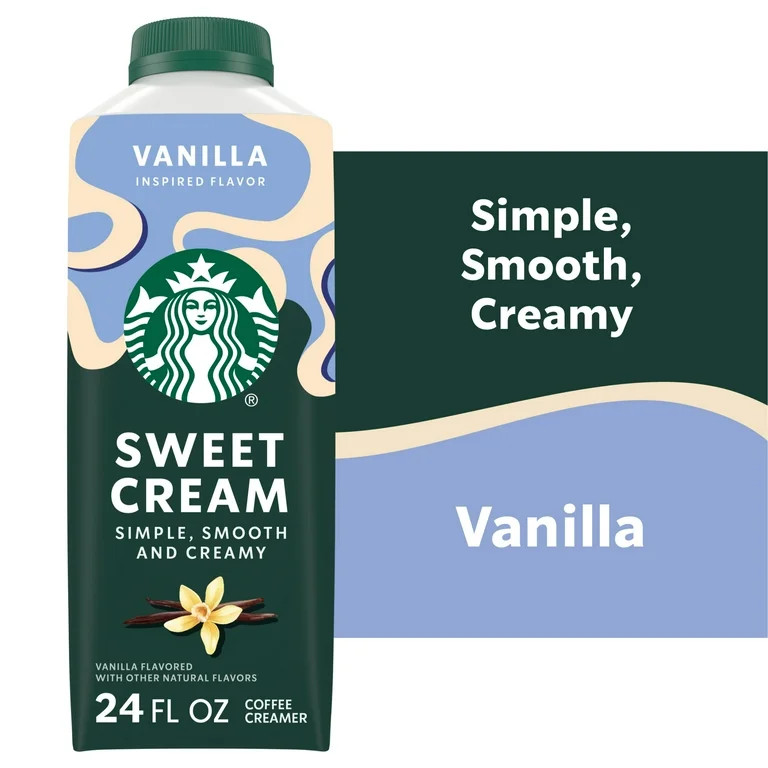 Starbucks Vanilla Flavored Sweet Cream Creamer, Perfect for Cold Brew & Iced Coffee  24 fl oz | Walmart (US)