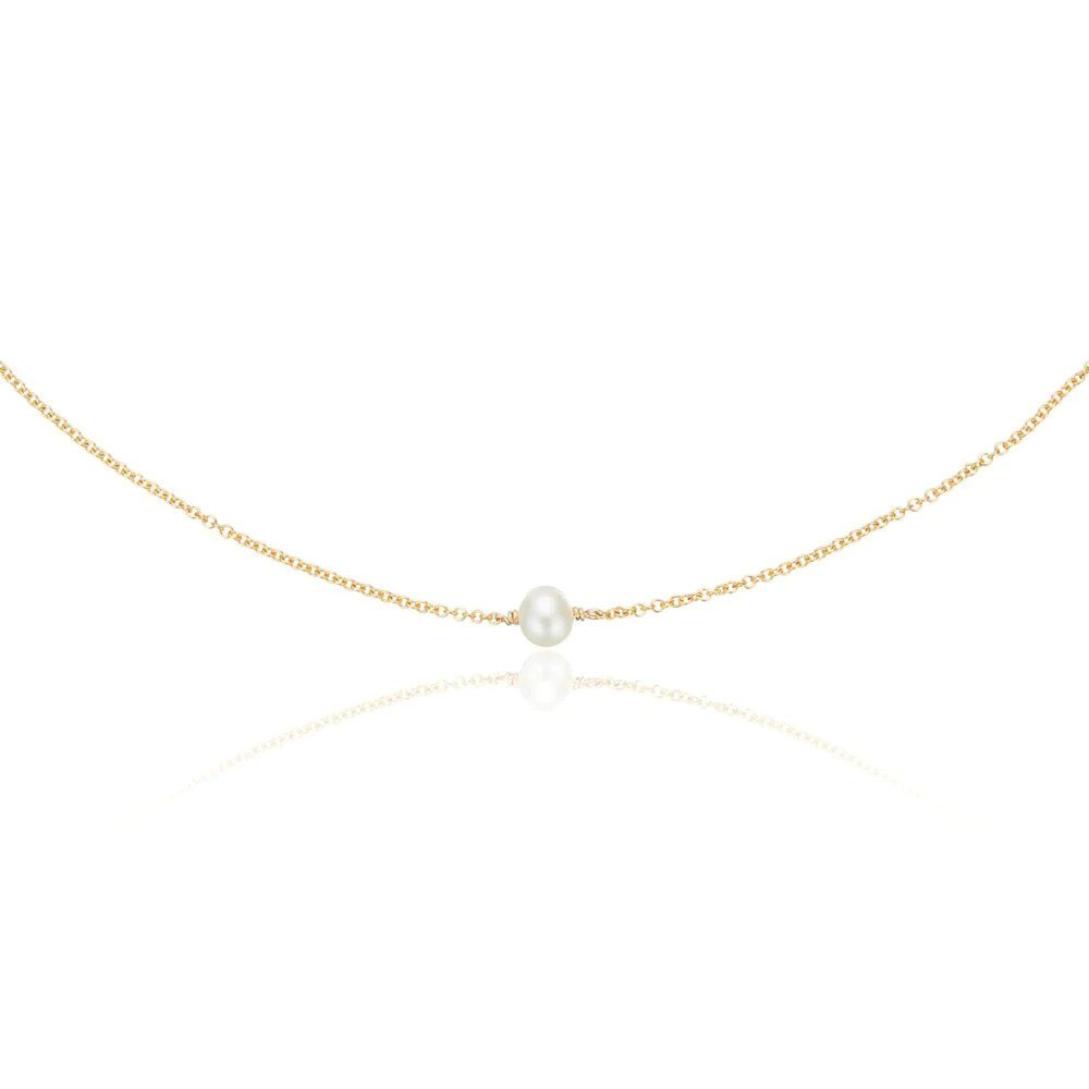 Gold Single Pearl Choker | Lily & Roo