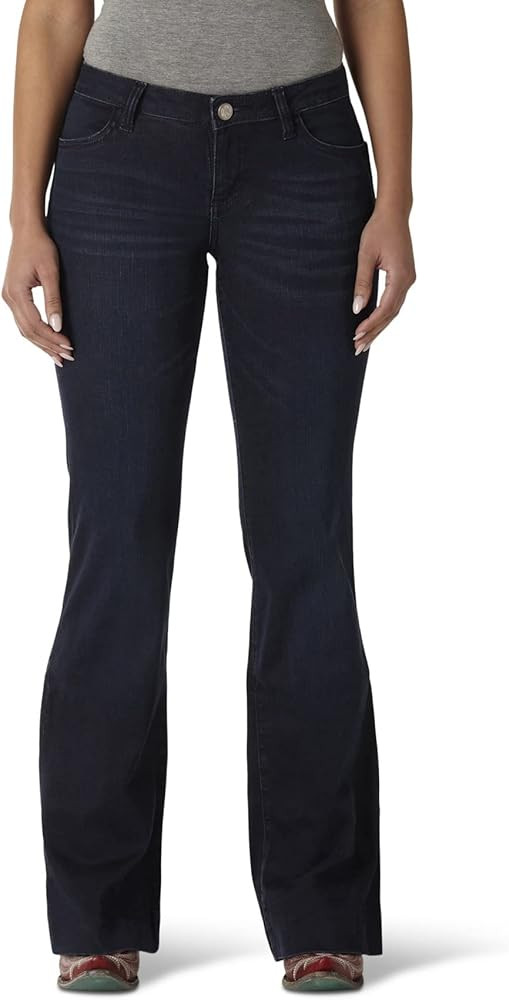 Wrangler Womens Retro Mae Mid Rise Wide Leg Trouser Jeans | Amazon (US)
