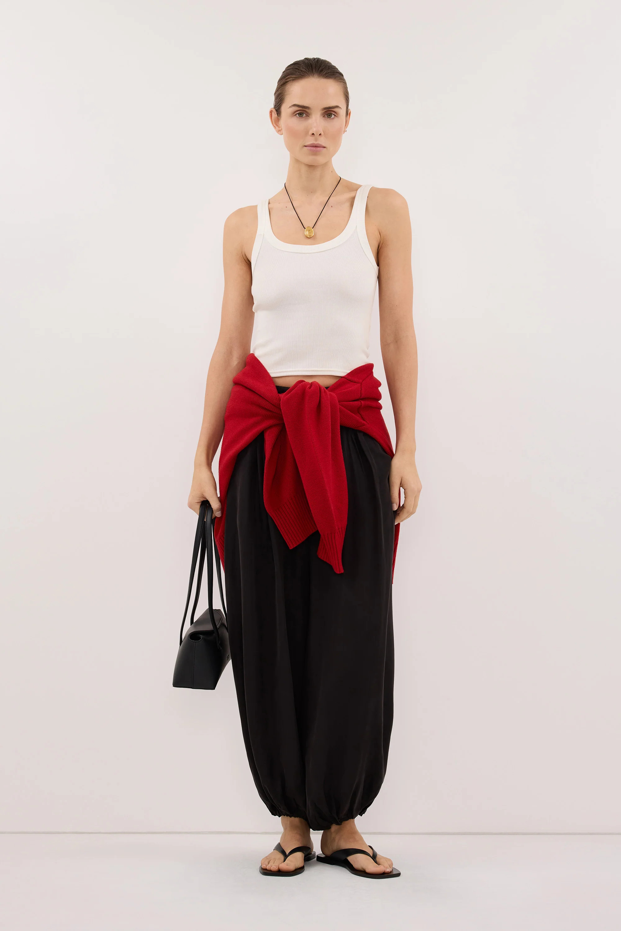 PHOEBE OFF WHITE SCOOP NECK TANK TOP | DISSH