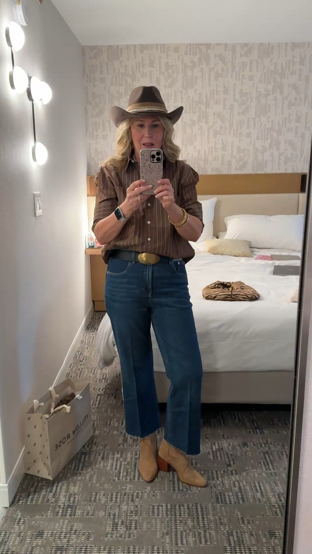 Button up shirt is oversized. I’m wearing a small.
Denim are soft and stretchy! Love! Run a bit snug. Size up if between sizes.
Boots run tts. 
Belt runs tts.

#LTKootd #LTKOver40 #LTKgrwm