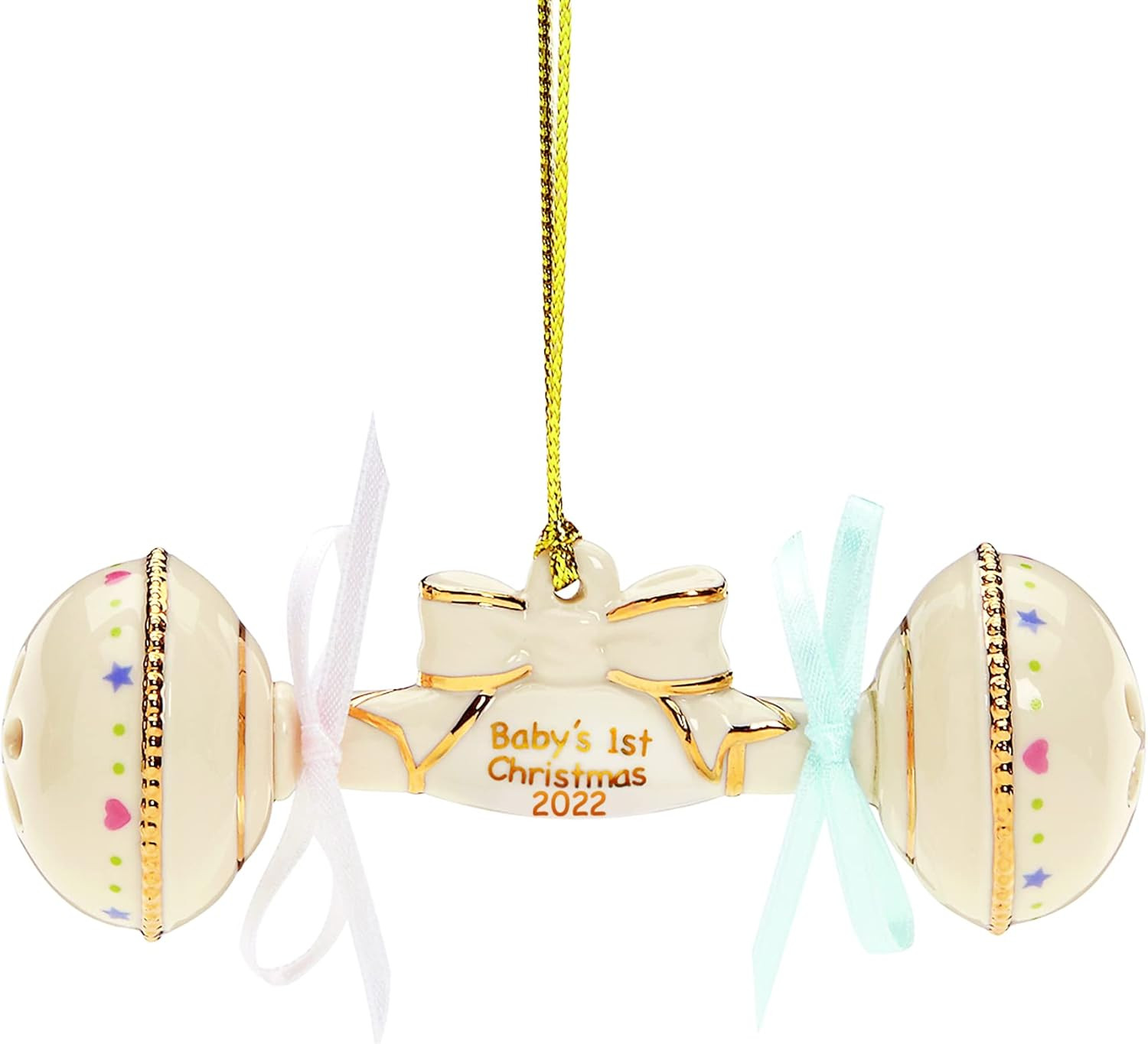Lenox 2022 Baby's First Christmas Rattle Ornament, 0.20 LB, Ivory | Amazon (US)
