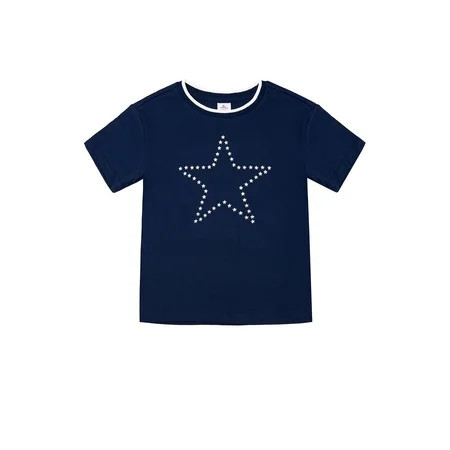Way to Celebrate Girls Americana Short Sleeve Tee Sizes 4-18 | Walmart (US)