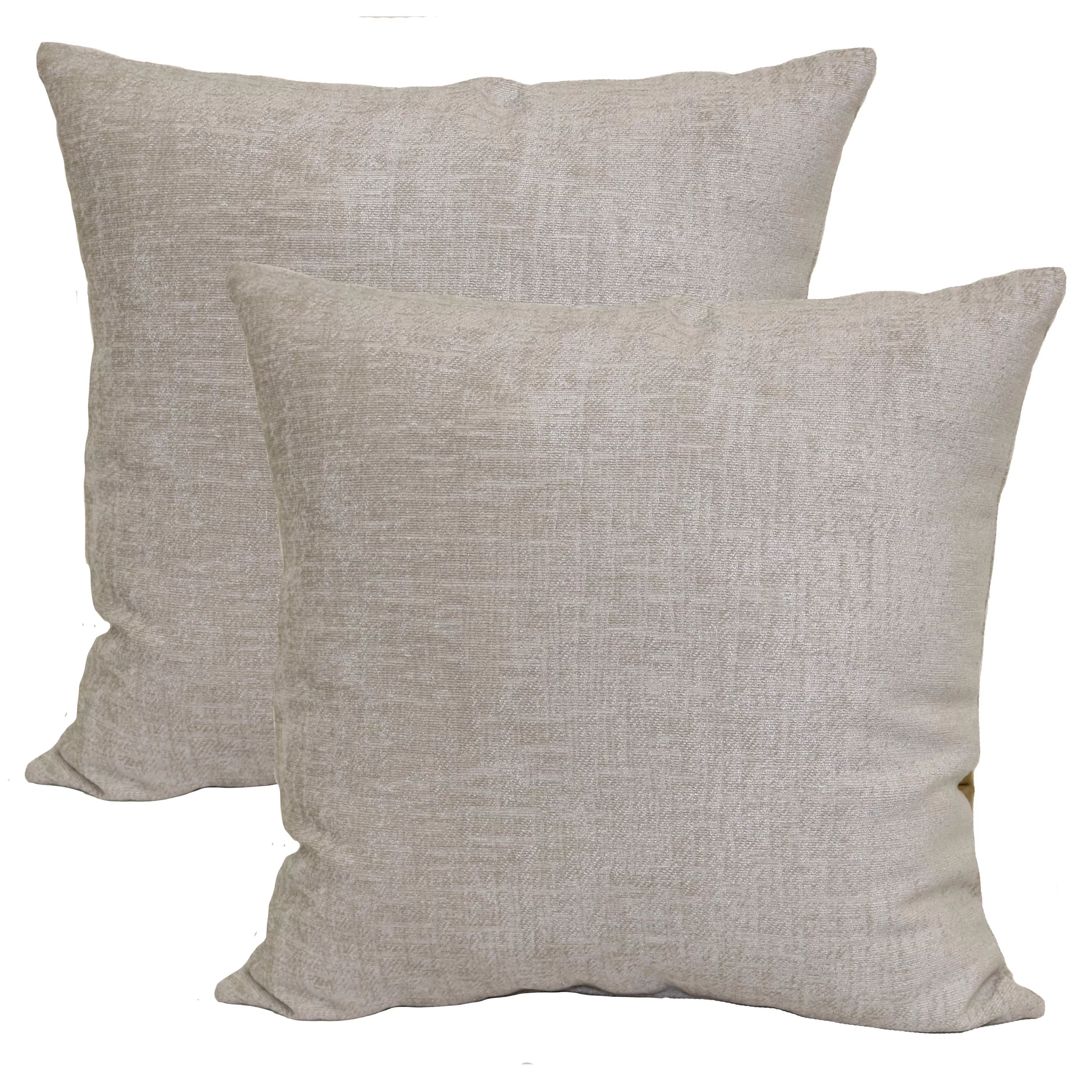 Mainstays Decorative Throw Pillow, Chenille, Gray Pumice, 18", 2 Count | Walmart (US)