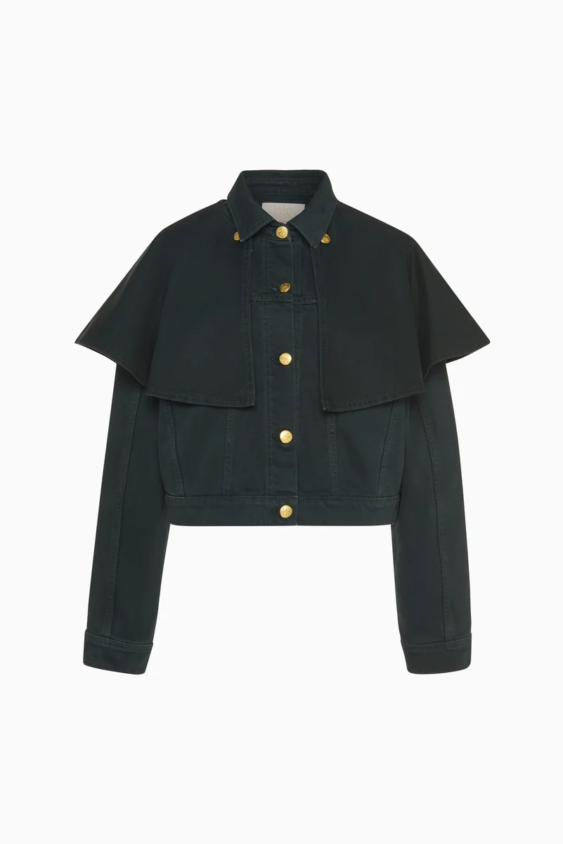 The Agata Denim Cape Jacket - Hunter | Ulla Johnson