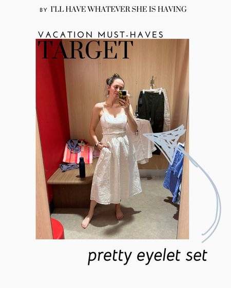 Vacation outfit from Target - white a-line midi skirt with eyelet detail and white cropped top with eyelet detail
#vacationoutfit #resortoutfit #resort #vacation #springoutfit

#LTKtravel #LTKfindsunder50 #LTKSeasonal