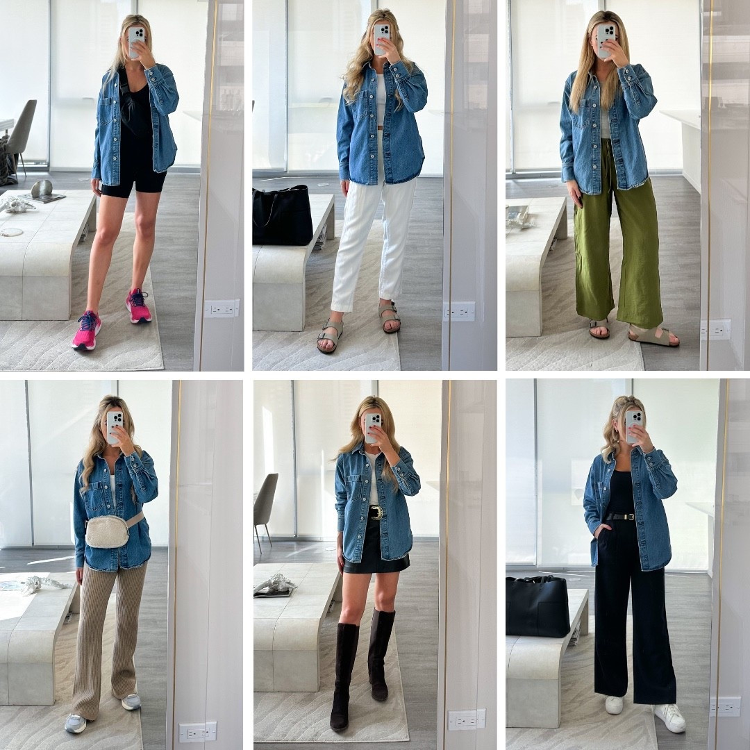 How To Style Denim Shirt: 6 ways to style denim shirt: maximize the ways to wear the items in your closet from walking fits to workwear to going out 

#LTKStyleTip #LTKTravel #LTKActive