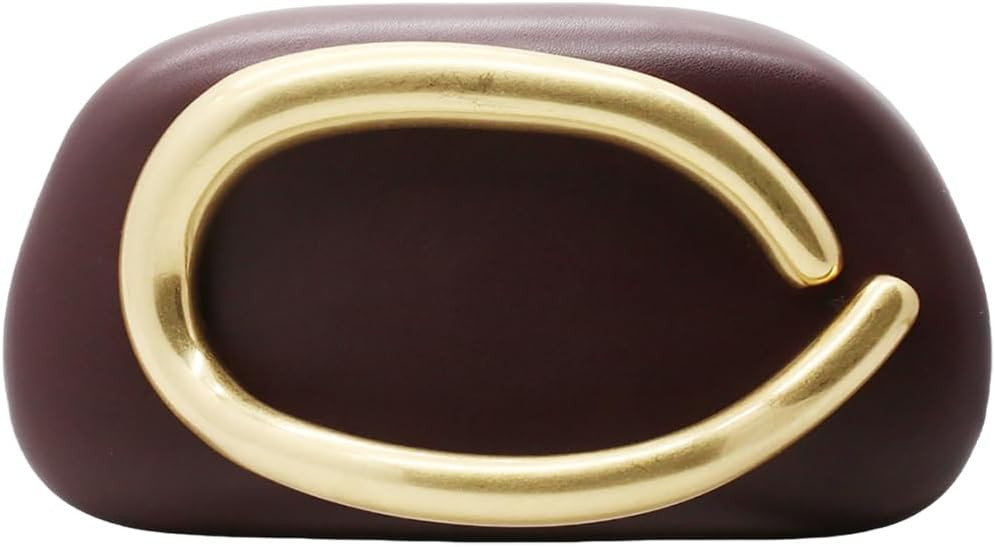 Women PU Leather Metal Handle Handbag Trendy Commuting Compact Stone Purse Hand-held Causal Shoul... | Amazon (US)