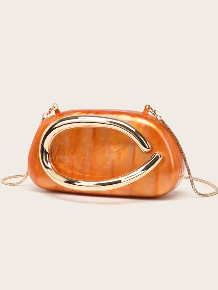 Milky Way Acrylic Clutch Purse For Women Marbling Evening Wedding Handbags Acrylic Shell Box Purses For Party Prom Cocktail | SHEIN