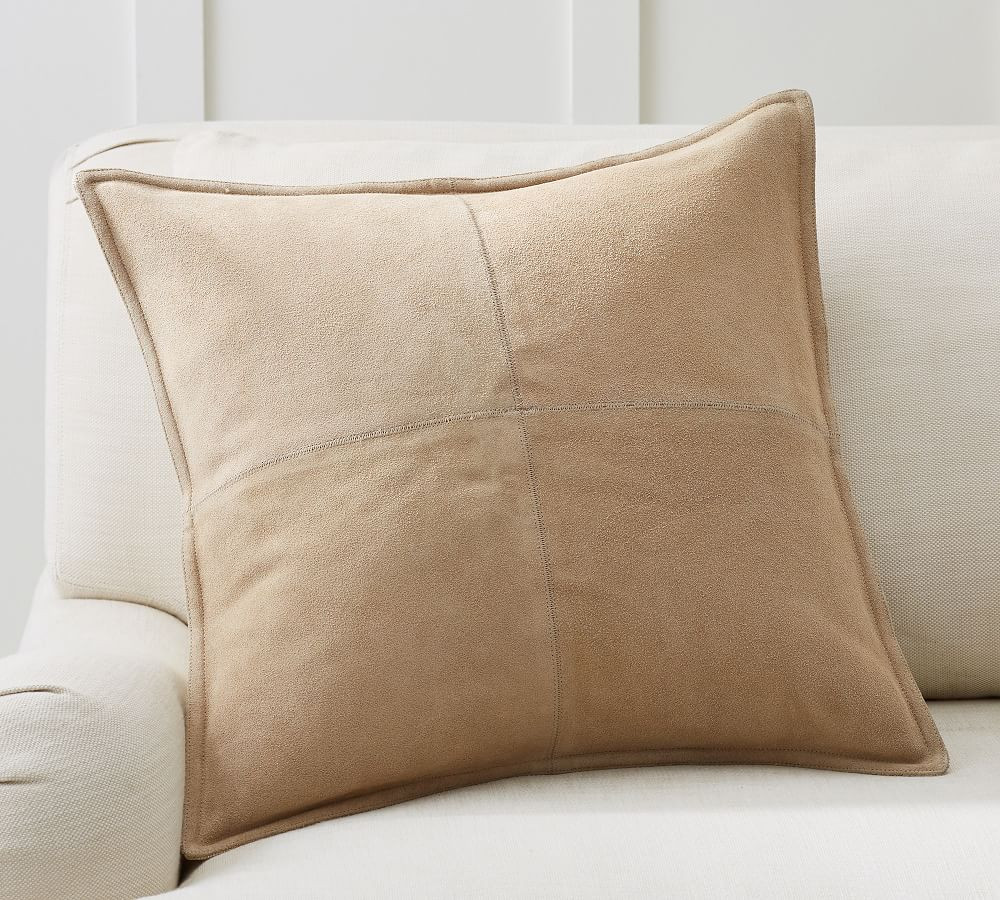 Pieced Suede Pillow Covers | Pottery Barn (US)