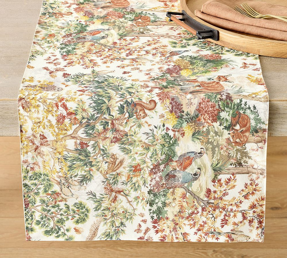 Fantastical Forest Cotton/Linen Table Runner | Pottery Barn (US)