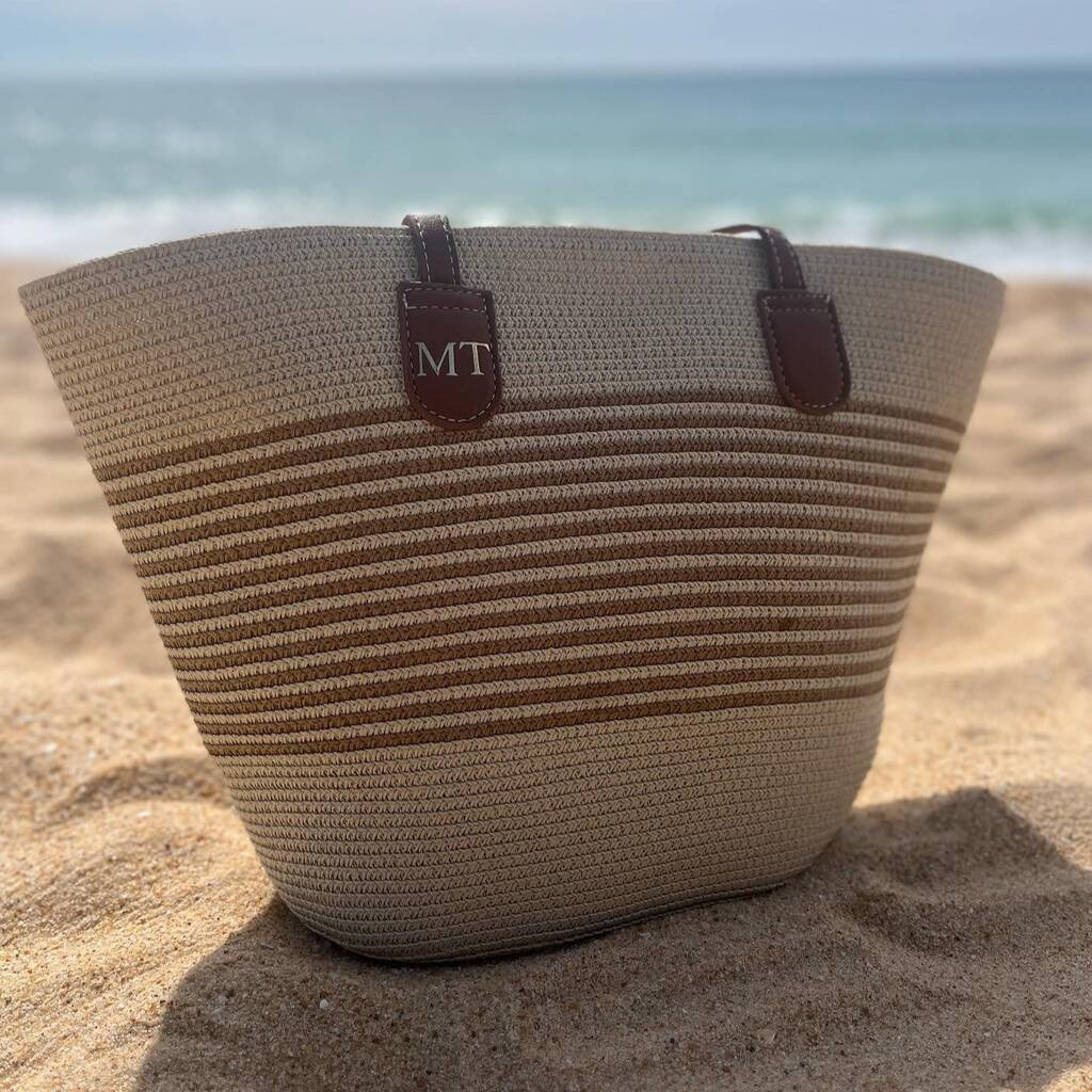 Personalised Straw Stripe Tote Bag | Not On The High Street