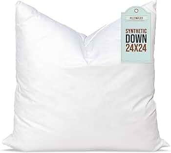 Pillowflex Synthetic Down Pillow Insert - 24x24 Down Alternative Pillow, Ultra Soft Body Pillow, ... | Amazon (US)