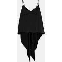 Zara - Asymmetric Satin Effect Camisole - Women - Black - Women | Zara US