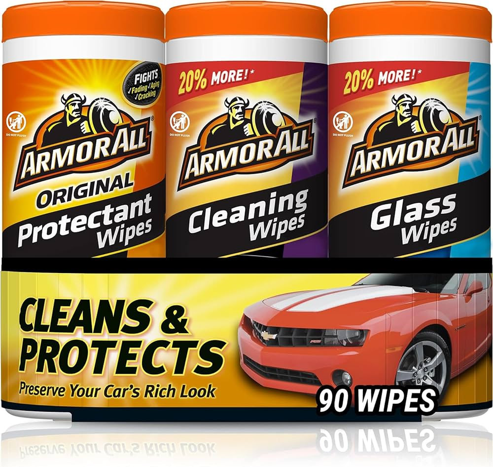 Armor All Protectant, Glass and Cleaning Wipes, Wipes for Car Interior and Car Exterior, 30 Count... | Amazon (US)