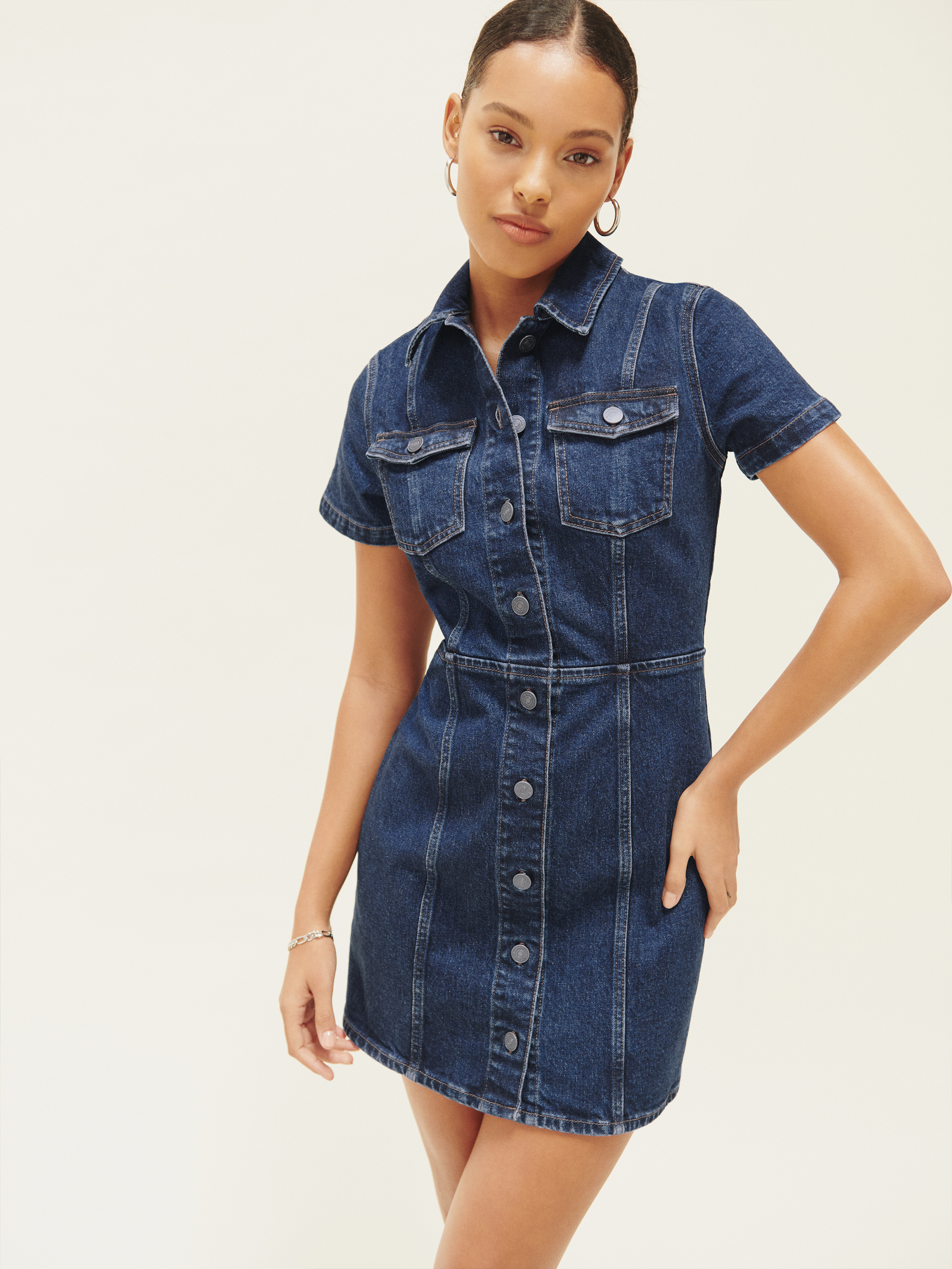 Kent Denim Mini Dress | Reformation (Global)