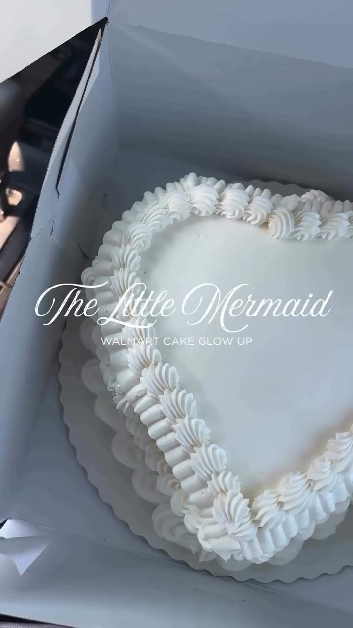 POV: You turned a $25 Walmart cake into a Little Mermaid dream cake 🧜‍♀️🌊🐚

This heart-shaped cake from @walmart is perfect to customize to your hearts desire! We ordered an all-white cake (it’s dye-free!) and added white chocolate molded letters and shells as well as sprinkles and edible glitter to give it that mermaid magic. Everyone loved this cake, it tasted amazing and it was all under $50!

#LittleMermaidParty #BirthdayCakeIdeas #WalmartHack #DisneyBirthday #MermaidBirthday