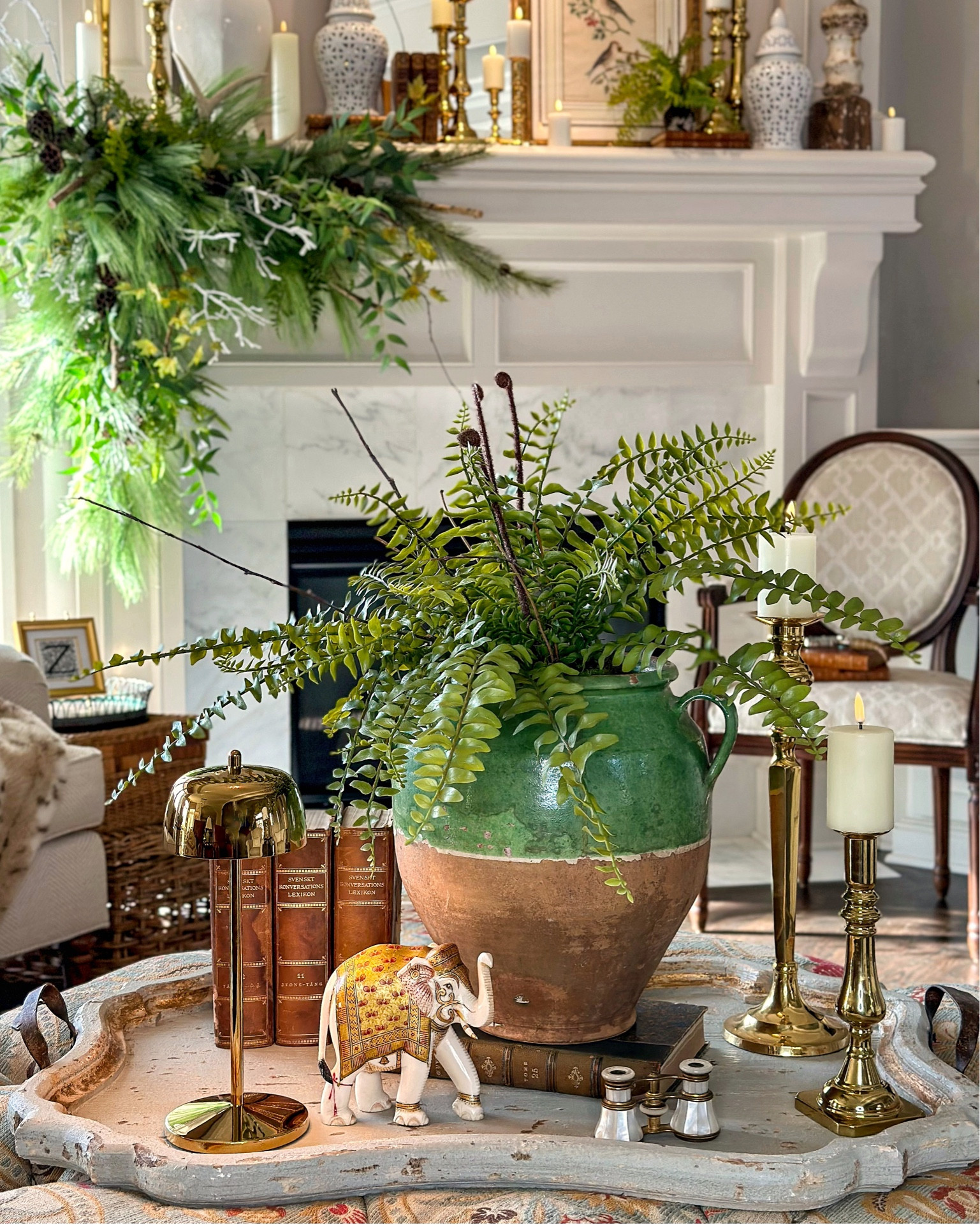 I love this oversized wooden tray with its rustic iron handles  

#LTKhome #LTKSeasonal #LTKFind