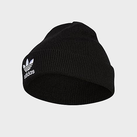 Adidas Originals Trefoil Beanie Hat in Black/Black Acrylic/Knit | Finish Line (US)