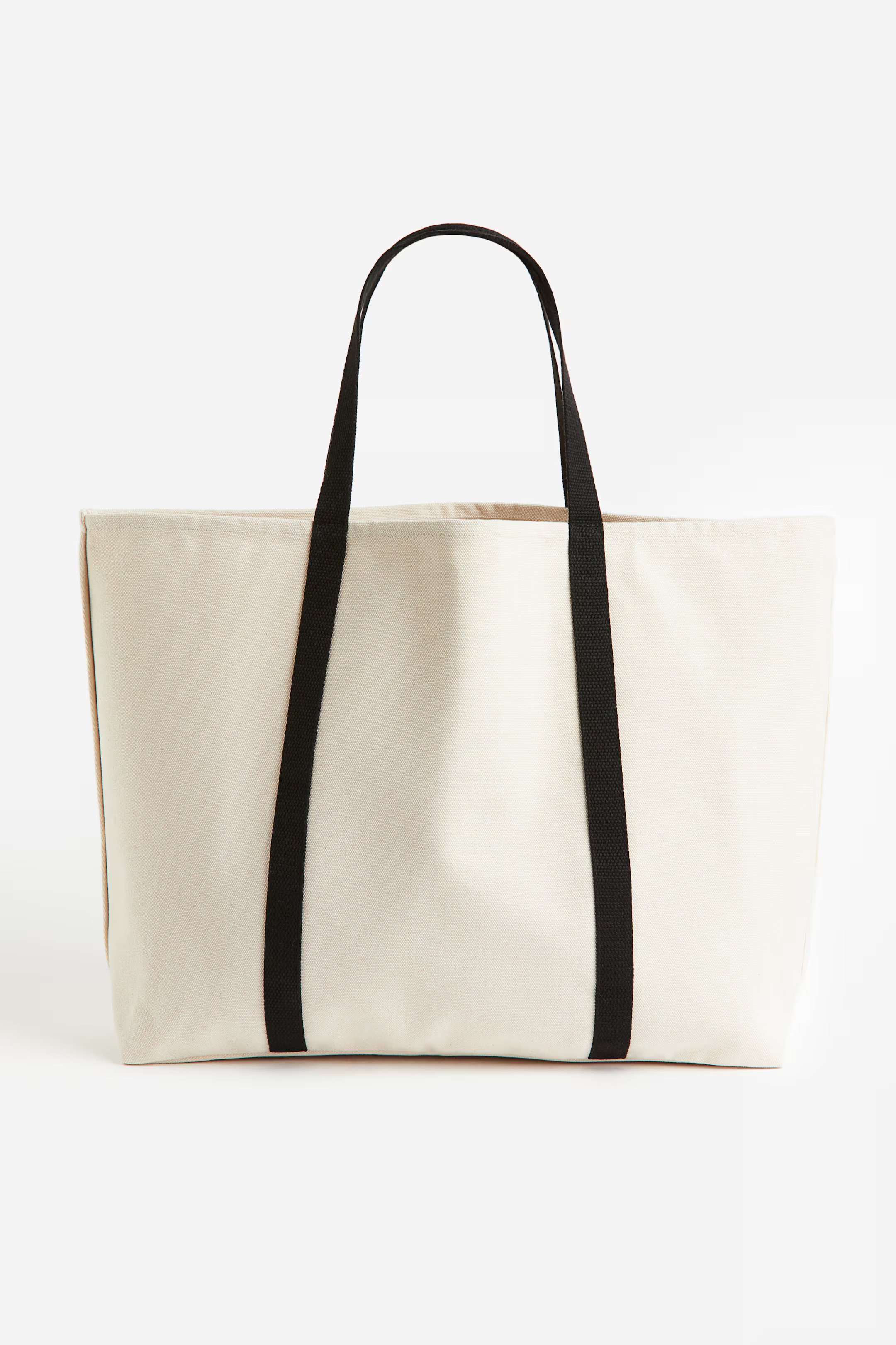 Cotton Canvas Beach Bag - Cream/black - Home All | H&M US | H&M (US + CA)