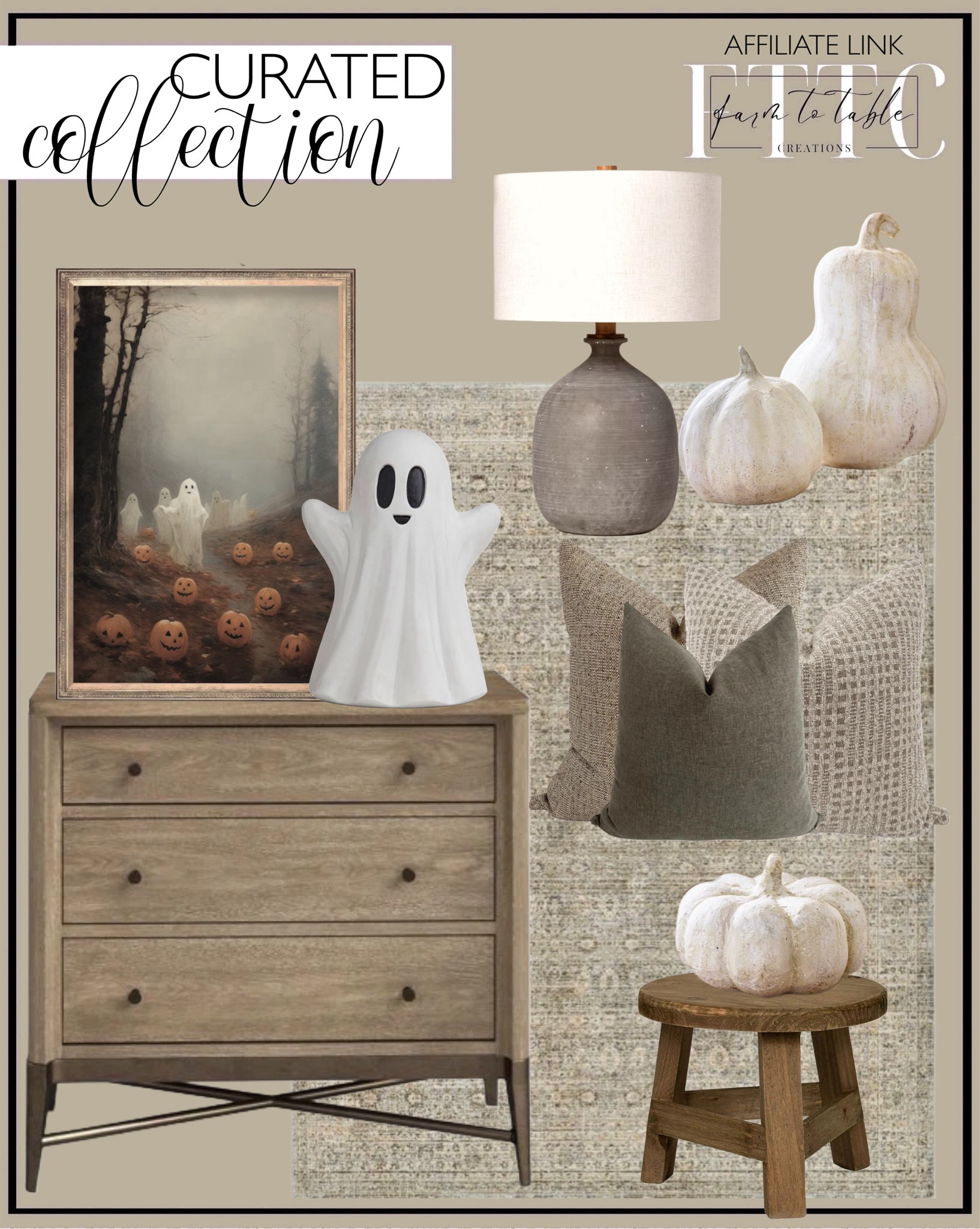 Curated Collection. Follow @farmtotablecreations on Instagram for more inspirational.

Printable Halloween Ghost Print. Becki Owens x Livabliss Margaret Vintage Gray Area Rug. Ghost Figurine. Shanti Pillow Cover Set. Handcrafted Terracotta Pumpkins. Resin Table Lamp Gray (Includes LED Light Bulb) - Hearth & Hand with Magnolia. Walmart Wooden Plant Stand. Regan Nightstand. 

Bedroom corner | Coffee Table Decor | Fall Decor | Fall Stem Sale | Target Finds | Skinny Bench | Bedroom | Living Room | Breakfast Nook | Amazon Home | Target Sale | Loloi Rugs | Magnolia Home | console table | console table styling | faux stems | entryway space | home decor finds | neutral decor | entryway decor | cozy home | affordable decor |  home decor | home inspiration | fall stems | fall console | spring vignette | fall decor | fall decorations | console styling | entryway rug | cozy moody home | moody decor | neutral home


#LTKFindsUnder50 #LTKSaleAlert #LTKHome