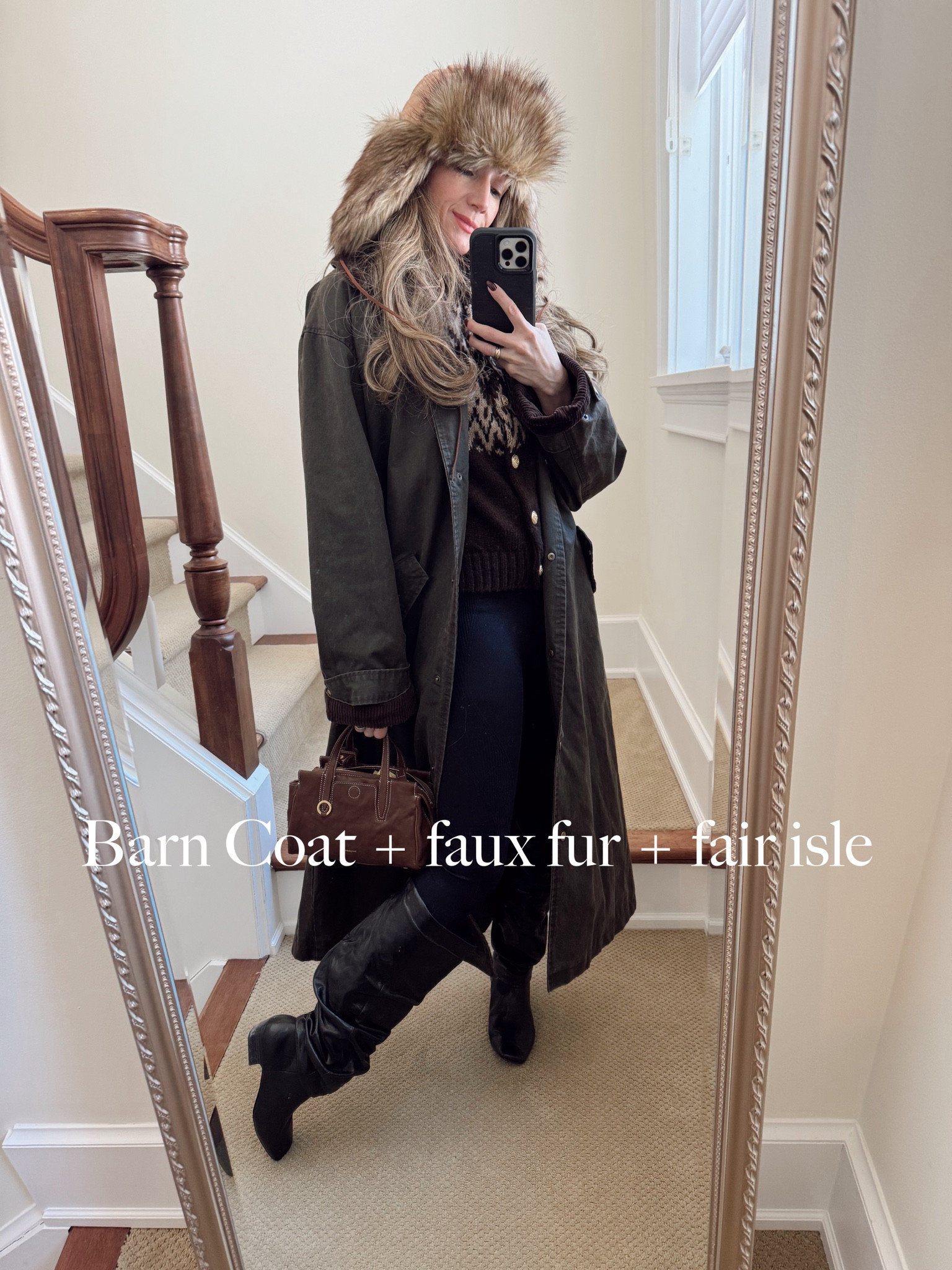 Barn coat, slouchy boots, and cozy look! 

#LTKFindsUnder100 #LTKStyleTip #LTKMostLoved