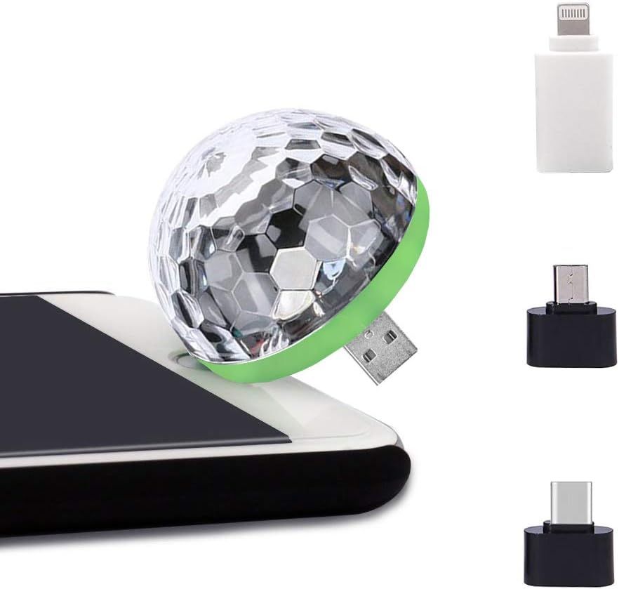 USB Party Lights Mini Disco Ball,Led Small Magic Ball Sound Control DJ Stage Light Colorful Strob... | Amazon (US)