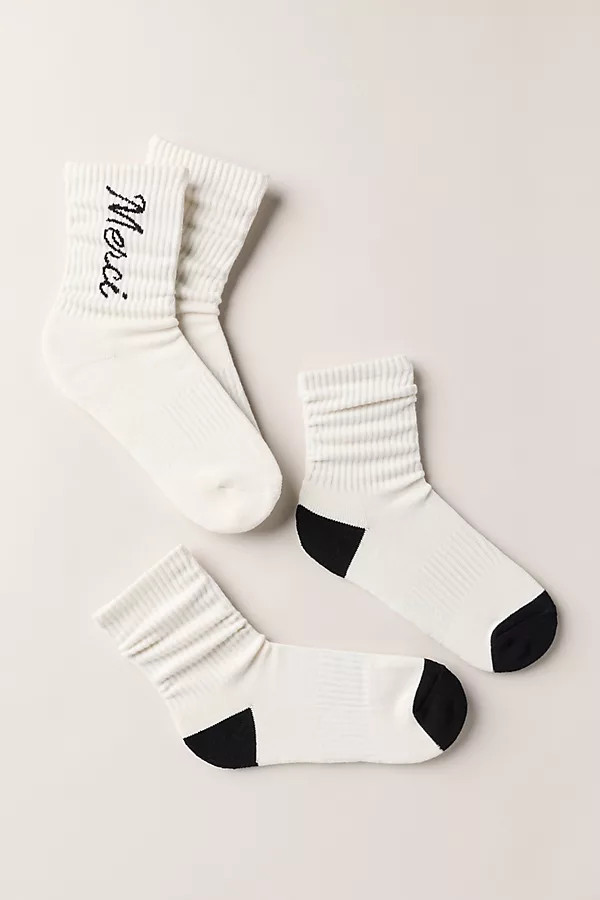 Graphic Text Socks, Set of 2 | Anthropologie (US)