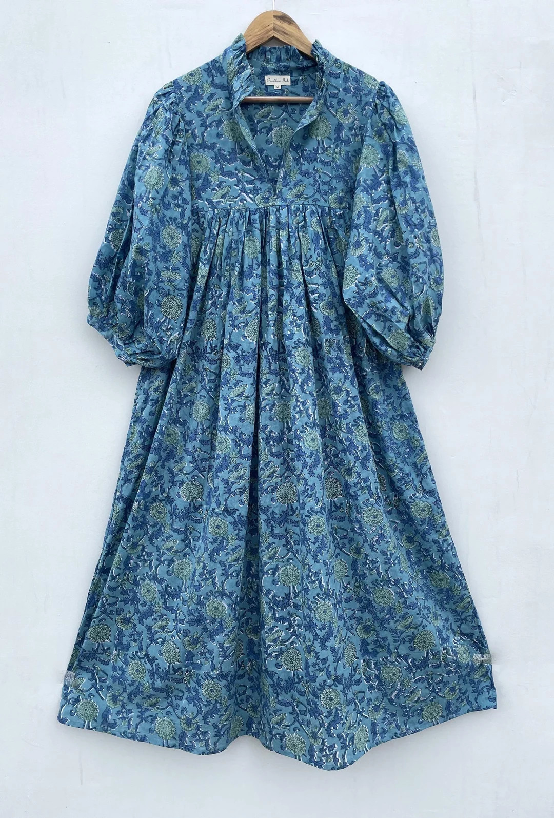 casual ethnic wear cotton long maxi dress / v neckline women wear maxi dress / 3/4th sleeve with ... | Etsy (US)