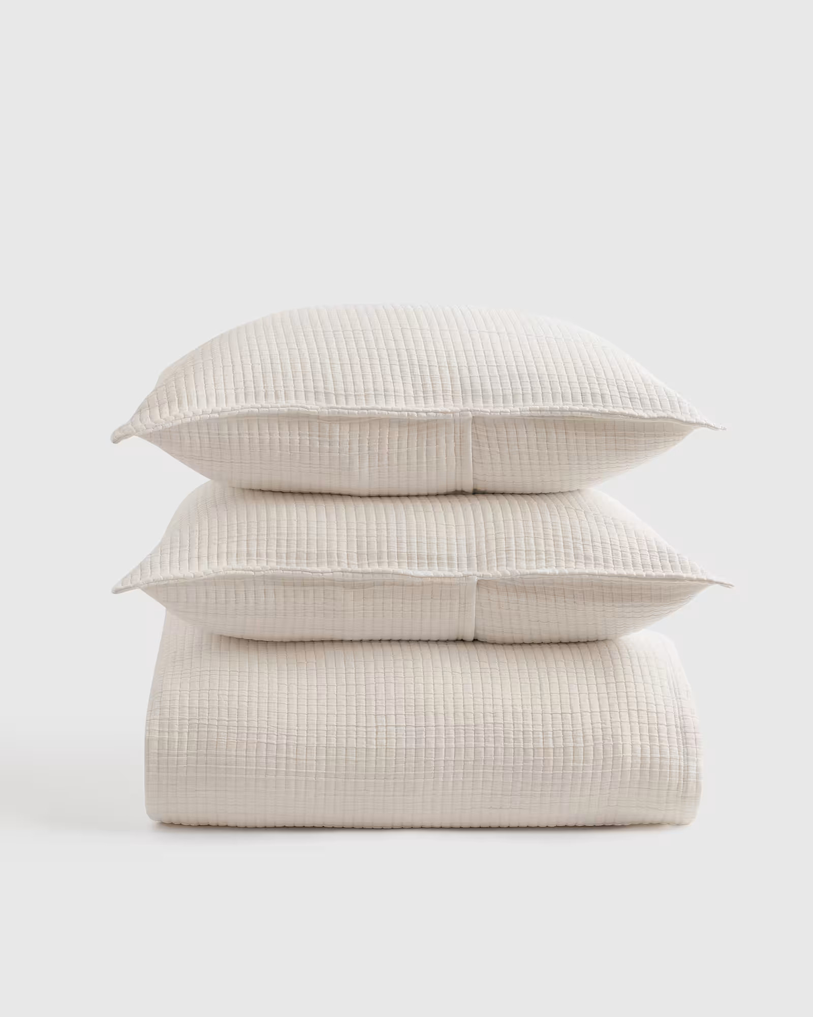 Ivory Organic Ribbed Cotton Coverlet Set | Quince