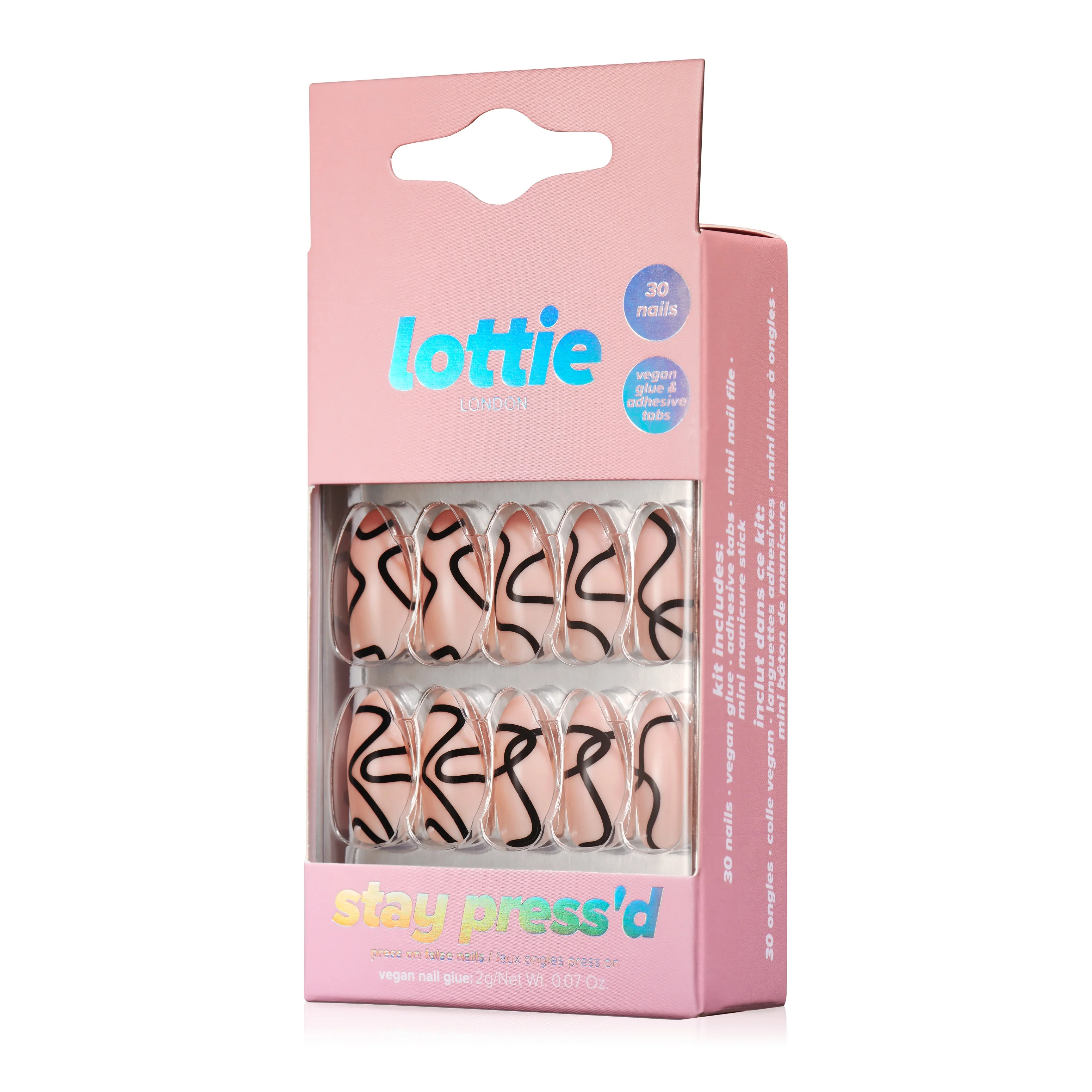 Lottie London Press On Nails, Abstract Swirl | Walmart (US)