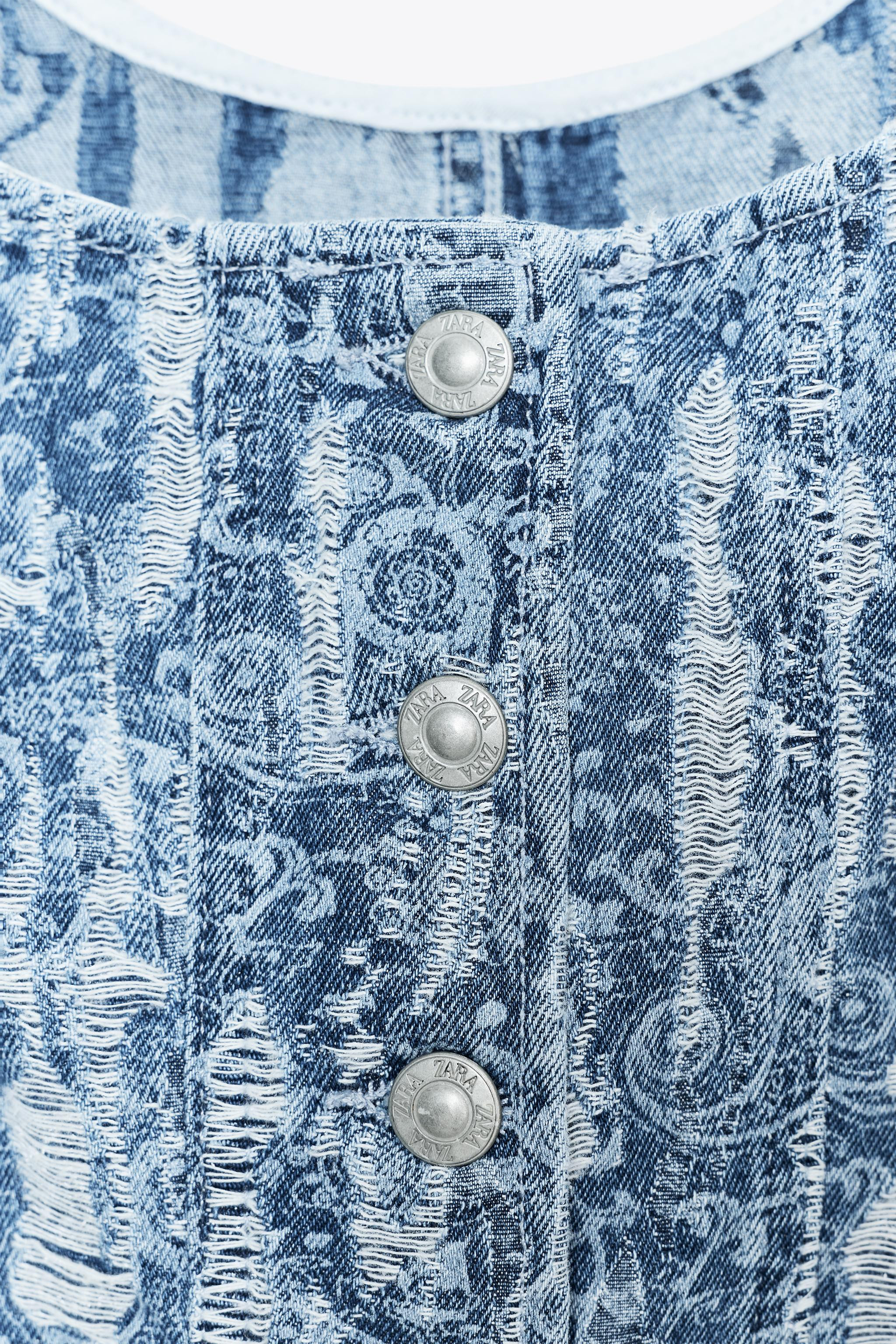 Z1975 DISTRESSED DENIM TOP | Zara US