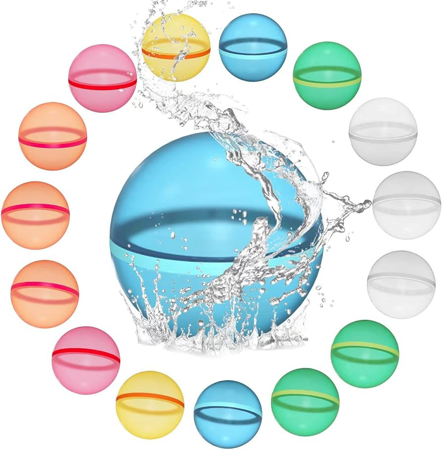 16PCS Reusable Water Balloons, Water Bomb Balloons,Quick Fill Self Sealing, Refillable Silicone W... | Amazon (US)