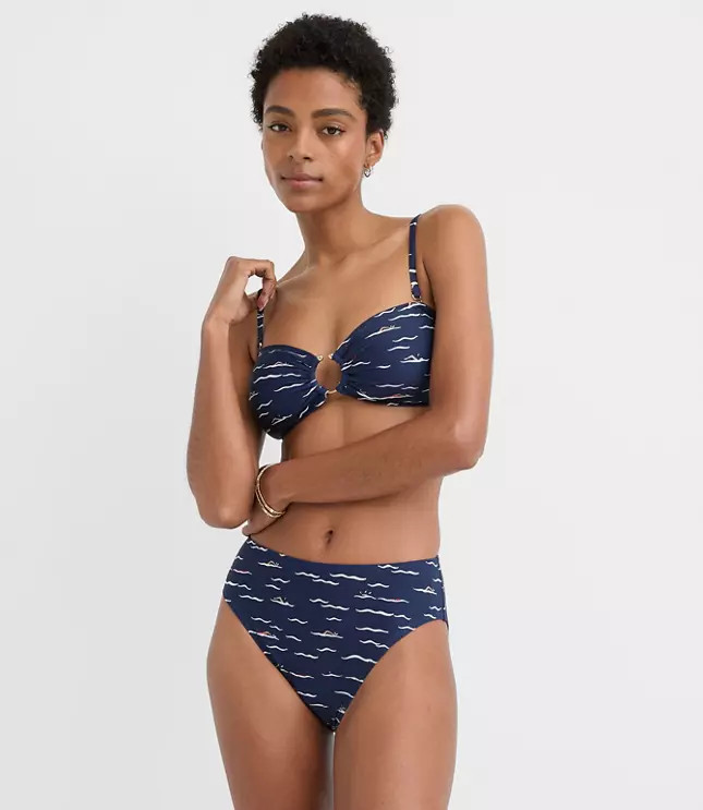 LOFT Beach Swimmer High Waist Bikini Bottom | LOFT