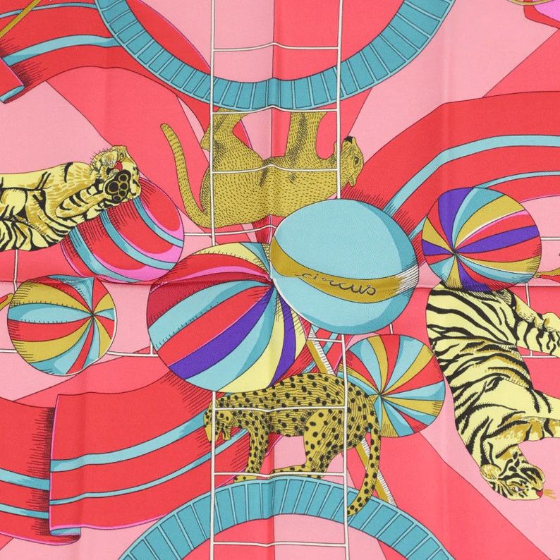 Hermes Scarf "Circus" by Annie Faivre 90cm Silk | Carre Foulard | Etsy (US)