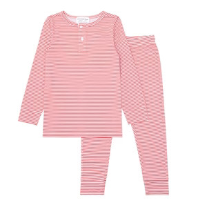 unisex pima red stripe pajamas set | minnow