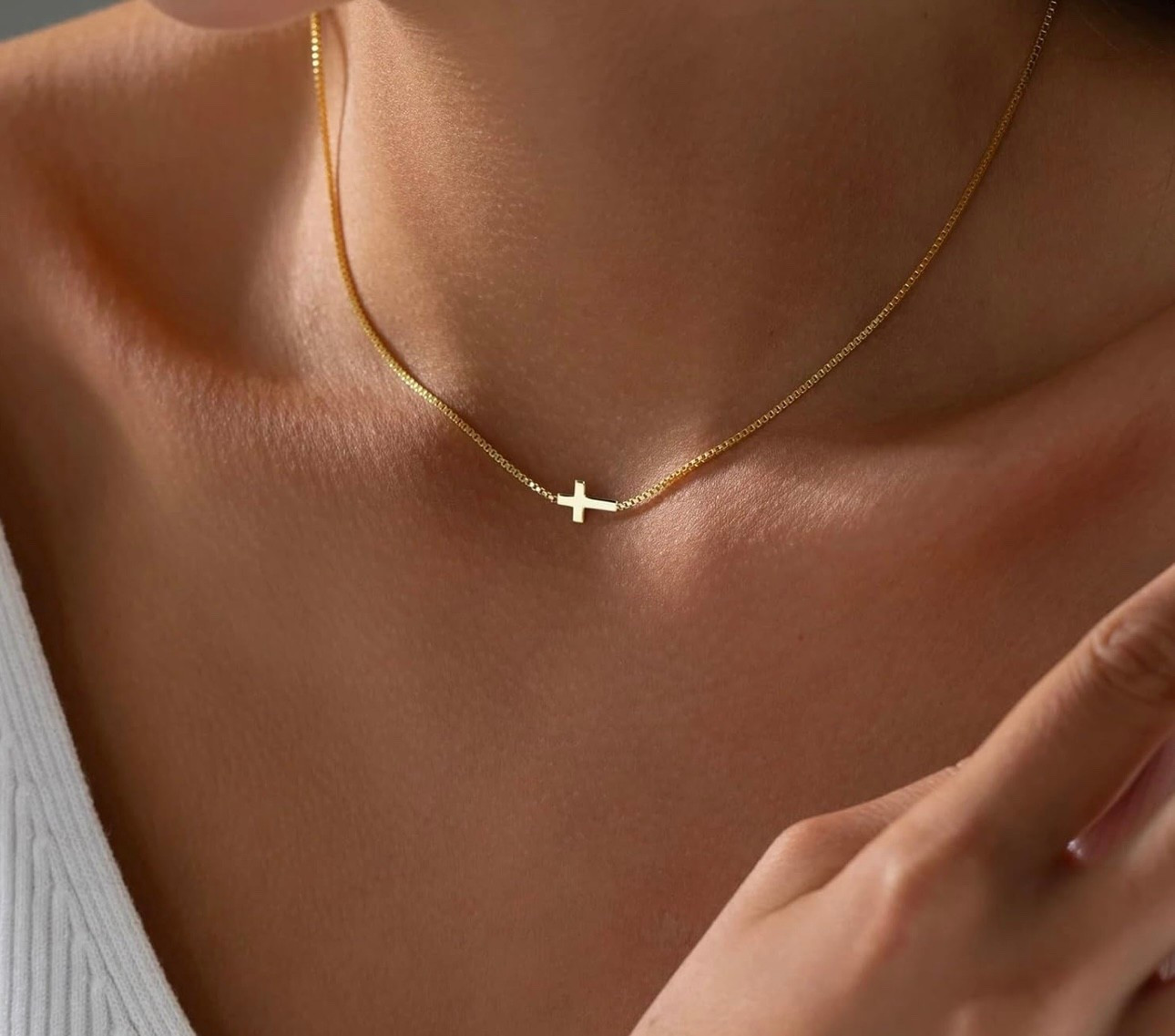 Love the dainty cross necklaces I’ve been seeing lately 💛 

#LTKU #LTKFindsUnder50 #LTKStyleTip