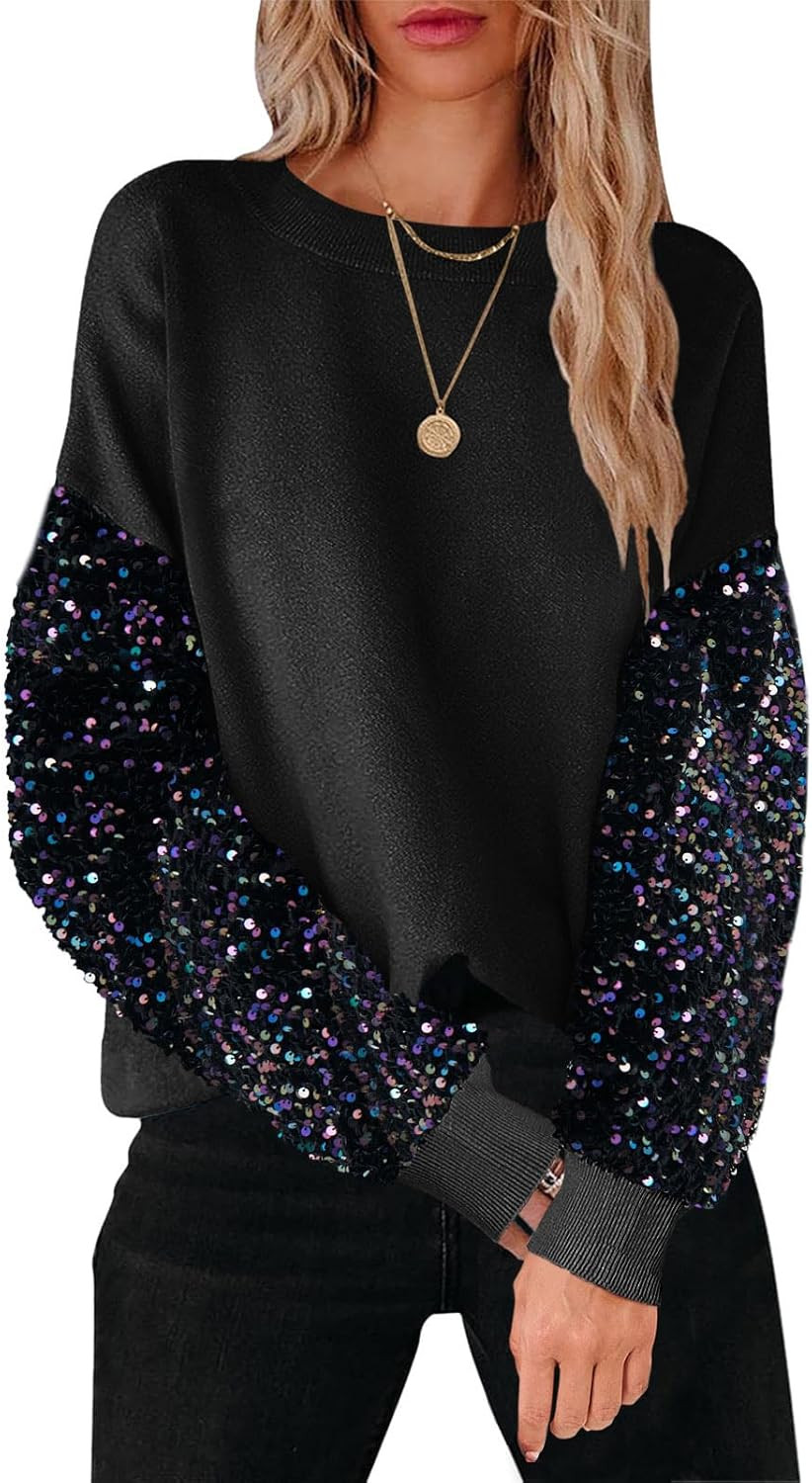 ANRABESS Women's 2023 Fall Sweaters Long Sleeve Crewneck Cable Knit Pullover Oversized Casual Chunky | Amazon (US)