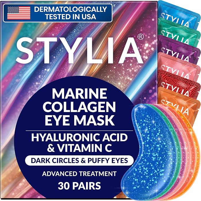 Stylia Collagen & Vitamin C Under Eye Patches for Puffy Eyes & Dark Circles - Depuffing, Hydratin... | Amazon (US)