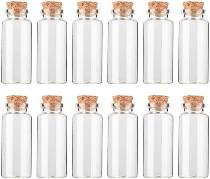 12PCS Mini Glass Bottle with Wood Cork Stoppers,30ml DIY Decoration Glass Jars for Halloween Deco... | Amazon (US)