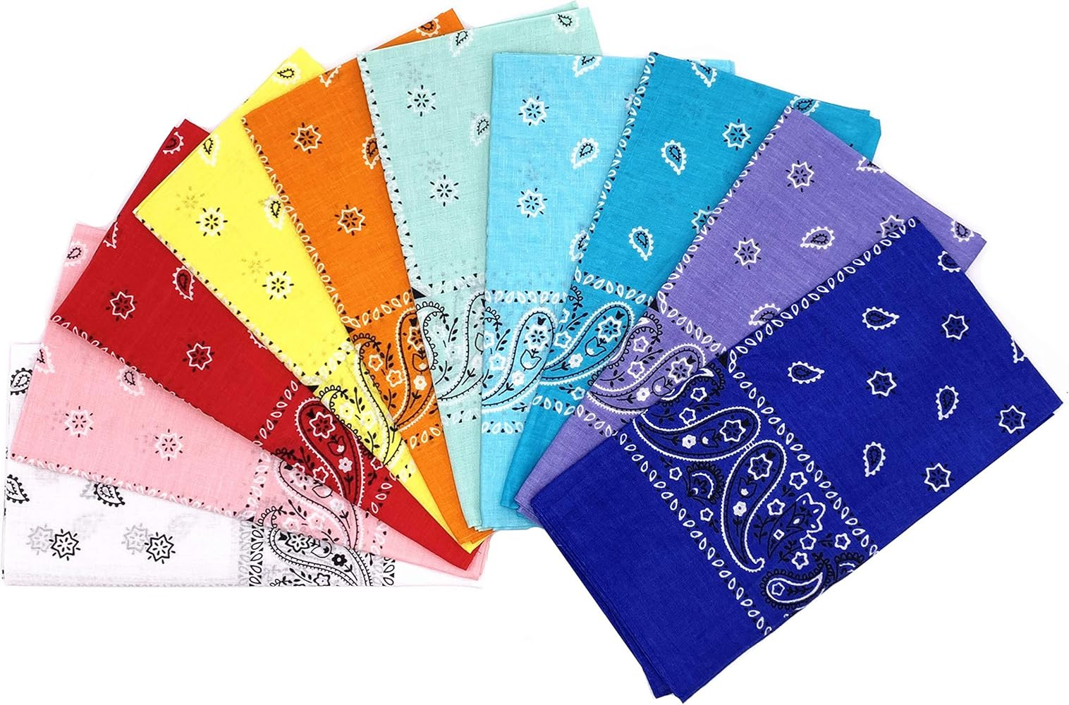 Vamqor 100% Cotton 10 Pack Fine Bandanas | Amazon (US)