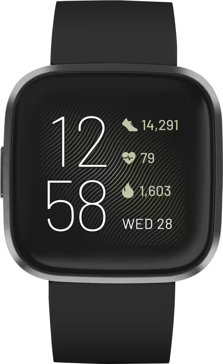 Fitbit Versa 2 Smartwatch 40mm Aluminum Black/Carbon with Silicone Band FB507BKBK - Best Buy | Best Buy U.S.