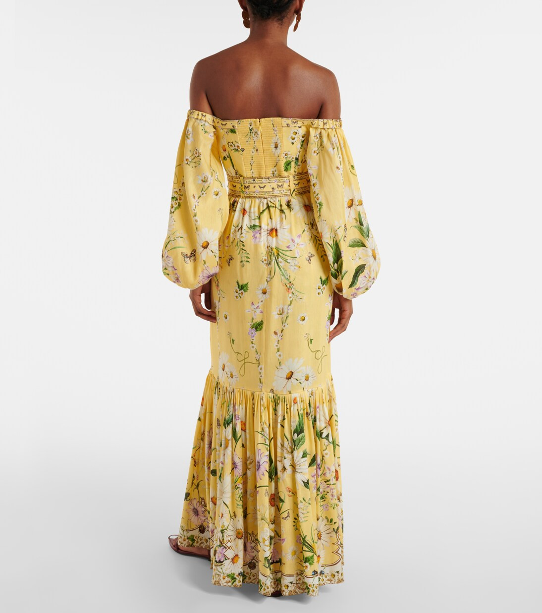 Floral linen and silk corset dress | Mytheresa (UK)
