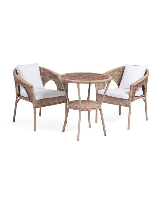 3pc Outdoor Wicker Bistro Set | TJ Maxx