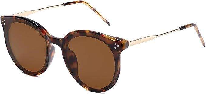 SOJOS Classic Round Sunglasses Womens Mens Trendy Oversized Shades Retro Vintage Sunnies | Amazon (US)