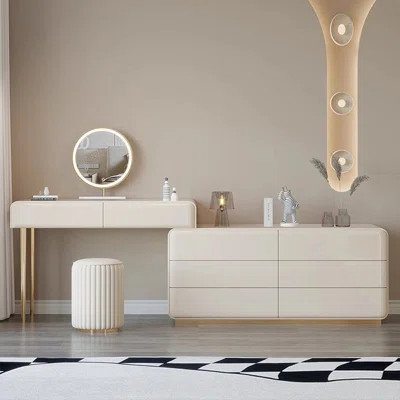 Makeup Vanity with Light mirror,8 drawers,1 chair | Wayfair North America