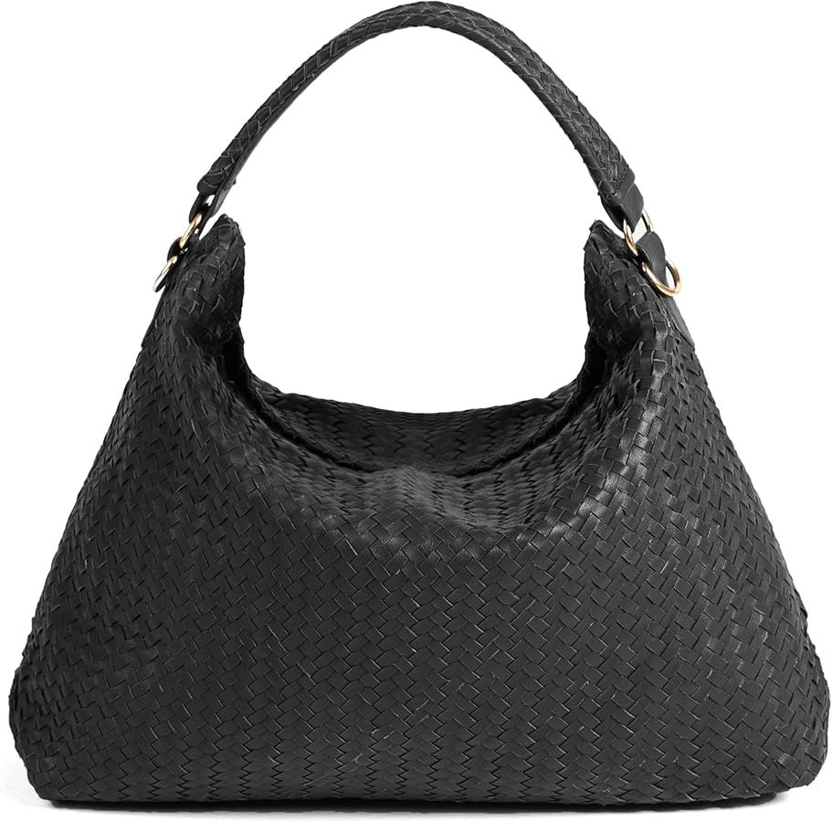 Hobo Style Woven Bag for Women - Soft Handmade Top-Handle Premium Quality Leather Tote Bag - Cros... | Amazon (US)